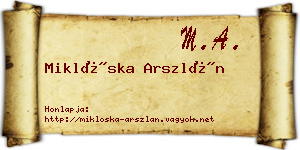 Miklóska Arszlán névjegykártya